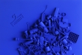 Caterina Tosoni, Blue island, 2015, materiale plastico su tavola e colore acrilico, cm 100x100