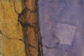 Risonanza in ocra e grigio - violetto , 2009, tecnica mista su carta, cm. 45x46