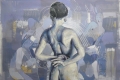 Constantin Migliorini, Ragazza, olio e e acrilico su tela, cm. 130 x140
