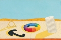 Lucio Del Pezzo, Paesaggio, 1990, colore acrilico e collage su cartoncino Arches, cm.70x100