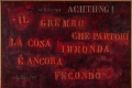 Bruno Canova, La cosa immonda, 1974, collage, acrilico e tecnica mista su tela, cm. 151 x 220.