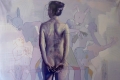 Constantin Migliorini, Donna, 2010, acrilico e olio su tela e pennarello su acetato, cm.125x140