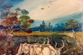 Antonio Ligabue, Aratura coi buoi, 1953-54, olio su faesite, 54,5x64,5 cm, Collezione BPER Banca