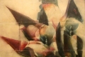 Davide Benati, Calle dell'inquietudine, acquerello su tela, 130x150