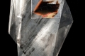 Candida Ferrari, Foglio su foglio, 2015, acrilico su acetato su plexiglass su cartone nero tinto in pasta, cm. 130x90x5
