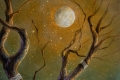 Ciro Palumbo, Stelle e luna, 2023, olio su tela, 35x30 cm