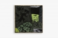 Claudio Valerio, Secondo giardino danese, 2024, carbone, resina naturale e olio su tela, 20x20 cm