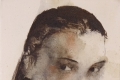 Domenico Grenci, Senza titolo, 2015, bitume sanguigna e carboncino su tela, cm. 46x33,5