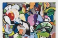 Eddie Martinez, Olive Garden, 2024. Olio, acrilico e pittura spray su lino, 152.4 x 182.9 cm. Foto JSP Art Photography. Courtesy of the Artist.