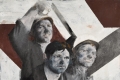 Martin Sladk, Tre minatori, fine anni '60, olio su tela 