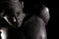Michelangelo Galliani, Sebastiano, 2024,  marmo nero marquinia, piombo, misure al vero, particolare