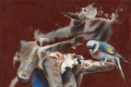 Nicla Ferrari, Il mio cielo, 2012, olio su tessuto, cm. 30x30