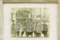 Oriella Montin, Rammendo Mending n. 1255, 2012, intervento con ago e filo su fotografia d'epoca, cm. 24x18,1, pezzo unico