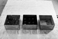 Fiorella Bologna, Sacrum, 2011, Installazione,lino, acqua, terra, semi, metallo, ricami, perline, cm. 200x180