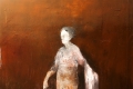 Sergio Padovani, L'assenza  madre, 2023, olio, bitume e resina su tavola, 115x80 cm. Ph. Mauro Terzi