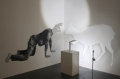Simone Bubbico, Senza titolo, 2012, Spray su tela, calco in gesso e luci LED, cm. 95x290x130, ph Paolo Berra