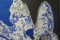 Sonia Strukiul, Azzurro blu, 2009, acrilico su tela con cristalli swarovski, cm. 30x40