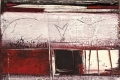 Marino Iotti, Attesa, 2011, olio e collage su tela, cm. 40x40