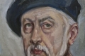 Azeglio Bertoni, Autoritratto con basco, olio su tela
