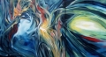 Deni Alfieri, La tempesta 2, dittico, olio su tela, cm. 70x130