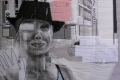 Sonia Ceccotti, Saluti da Berlino - riciclati 2009, tecnica mista su cartone ondulino, cm 125x100.