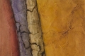 Risonanza - ocra e rossastro, 2009, tecnica mista su carta, cm. 48x49