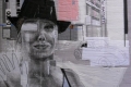 Sonia Ceccotti, Saluti da Berlino - riciclati 2009, tecnica mista su cartone ondulino, cm 125x100, part.
