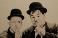 Corrado Luglio, Stan Laurel e Oliver Hardy, olio su tela, cm. 60x60