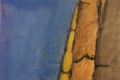 Risonanza in blu e ocra, 2007, tecnica mista su carta, cm. 47x48
