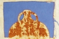 Loretta Cappanera, Di terra e di acqua, particolare, 2014, ruggine, tintura, interventi di filo a mano su tela di canapa e lino, cm. 250x73 