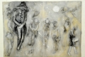 Bruno Canova, tavola dal libro L'arte della guerra, 1969-1972, grafite e tecnica mista su carta applicata su lastre di zinco, cm. 35 x 50.