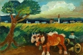 Antonio Ligabue, Aratura con cavalli, senza data (1948), olio su tavola di faesite, cm. 8,5x12