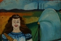 Antonio Ligabue, Figura di donna, s.d. (1953), olio su tavola di faesite, cm 200x100 