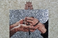 Barbara Giavelli, Abbi Fede, 2013, mosaico in marmo, smalti e oro 24Kt, cm. 49X59