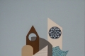 Giuseppe Cacciatore, Cattedrale, 2021, stucco edile, cartone, acrilico su tela, 100x70 cm