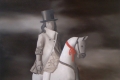 Carlo Trevisan, La bambina sul cavallo bianco, 2009, olio su tela, cm. 100x80
