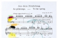 Giuseppe Chiari, An den Frühling, senza data, tecnica mista su spartito musicale, cm 100x72