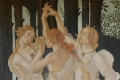 Corrado Luglio, Copia da Botticelli, La Primavera, Le Tre Grazie, 2015, olio su tela, cm. 87x97