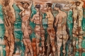 Fausto Pirandello, Bagnanti, 1972, olio su cartone, cm 72 x 101,5