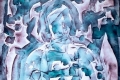 Gabriele Memola, Untitled#6, 2018, tecnica mista su tela, cm 215x84