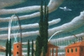Gianni Del Bue, Reggio Emilia ieri, oggi e domani, 2010, olio e acrilico su tavola, cm. 30x35