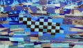 Gianni Valbonesi, Bleu Charlemagne, 2020, collage e assemblage, cm 72x102