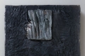 Giuseppe Spagnulo, Manimanisolenero, 2010, legno, sabbia di vulcano, ossido di ferro, acciaio, cm. 127x78x14