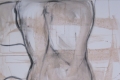 Maria Pellini, Senza titolo, 2012, caff e carboncino su tela, cm. 90x90