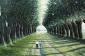 Romano Salami, Il grande viale, olio su tela, cm. 70x100