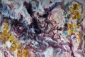 Kevin Brazzi, Il Diavolo, 2020, olio su tela, 200x200 cm. Ph. Claudio Buoli