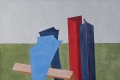 Giuseppe Cacciatore, La via di mezzo, 2016, stucco edile su tela, olio, cm. 50x50
