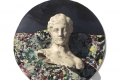 Luca Freschi, Memorie, 2017, terracotta ceramica dipinta e legno, cm 52x52x14