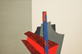 Giuseppe Cacciatore, Modello, 2014, stucco edile su tela, inserti di cartone, acrilico, cm. 40X40
