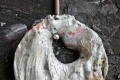 Spagnulo, Manimanisolenero, 2010, legno, sabbia di vulcano, ossido di ferro, acciaio, cm. 130x90x20